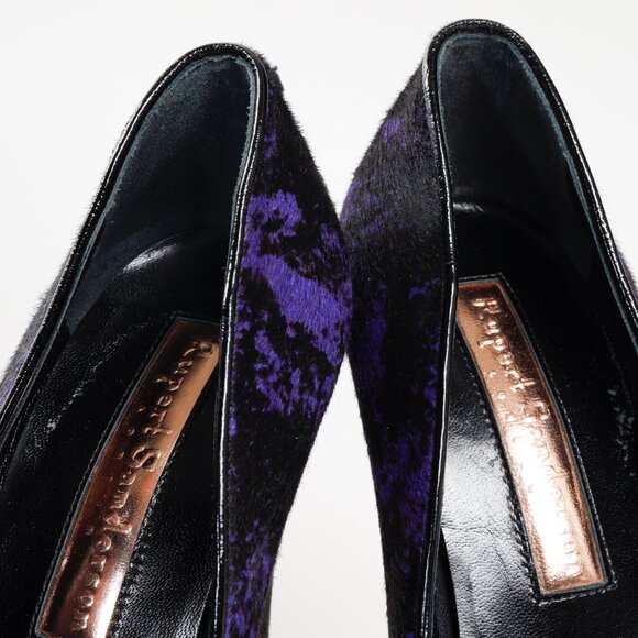 Rupert Sanderson Purple and Black Calf-Hair Platform Pumps - Picture 10 of 10
